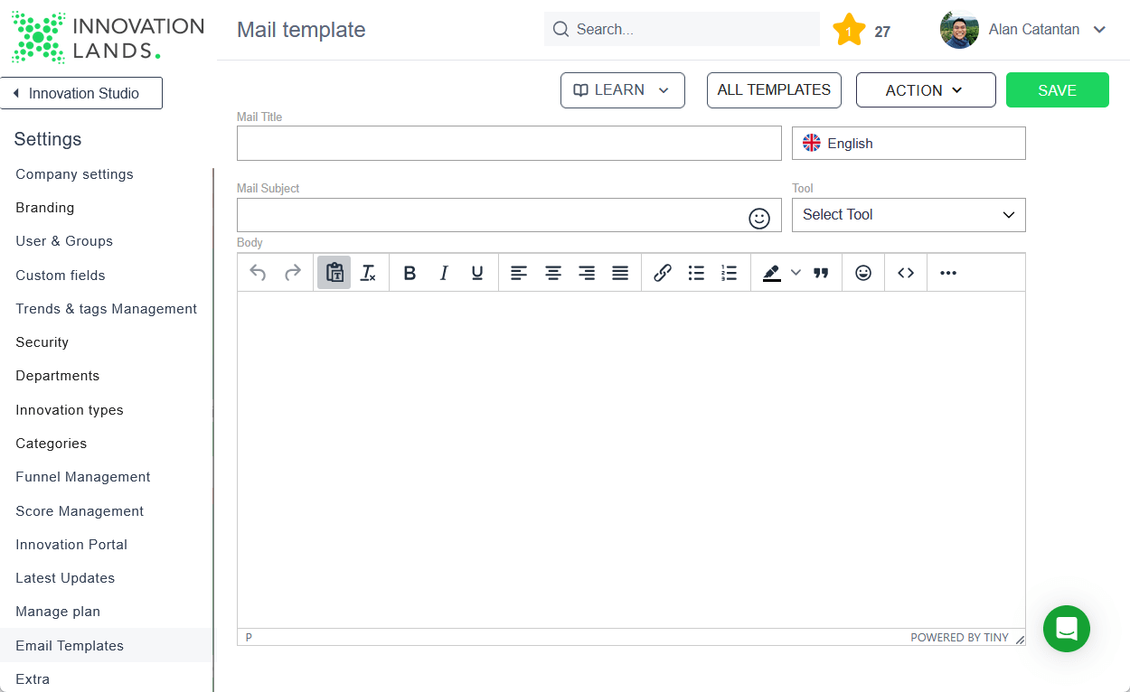 empty mail template