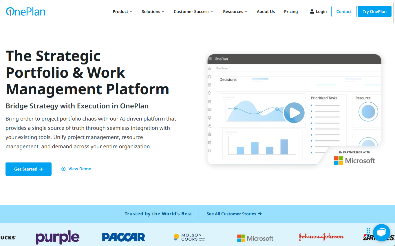 oneplan home page