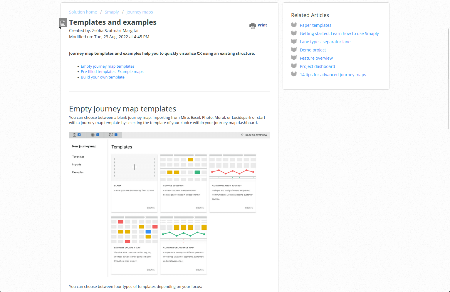 smaply templates and examples