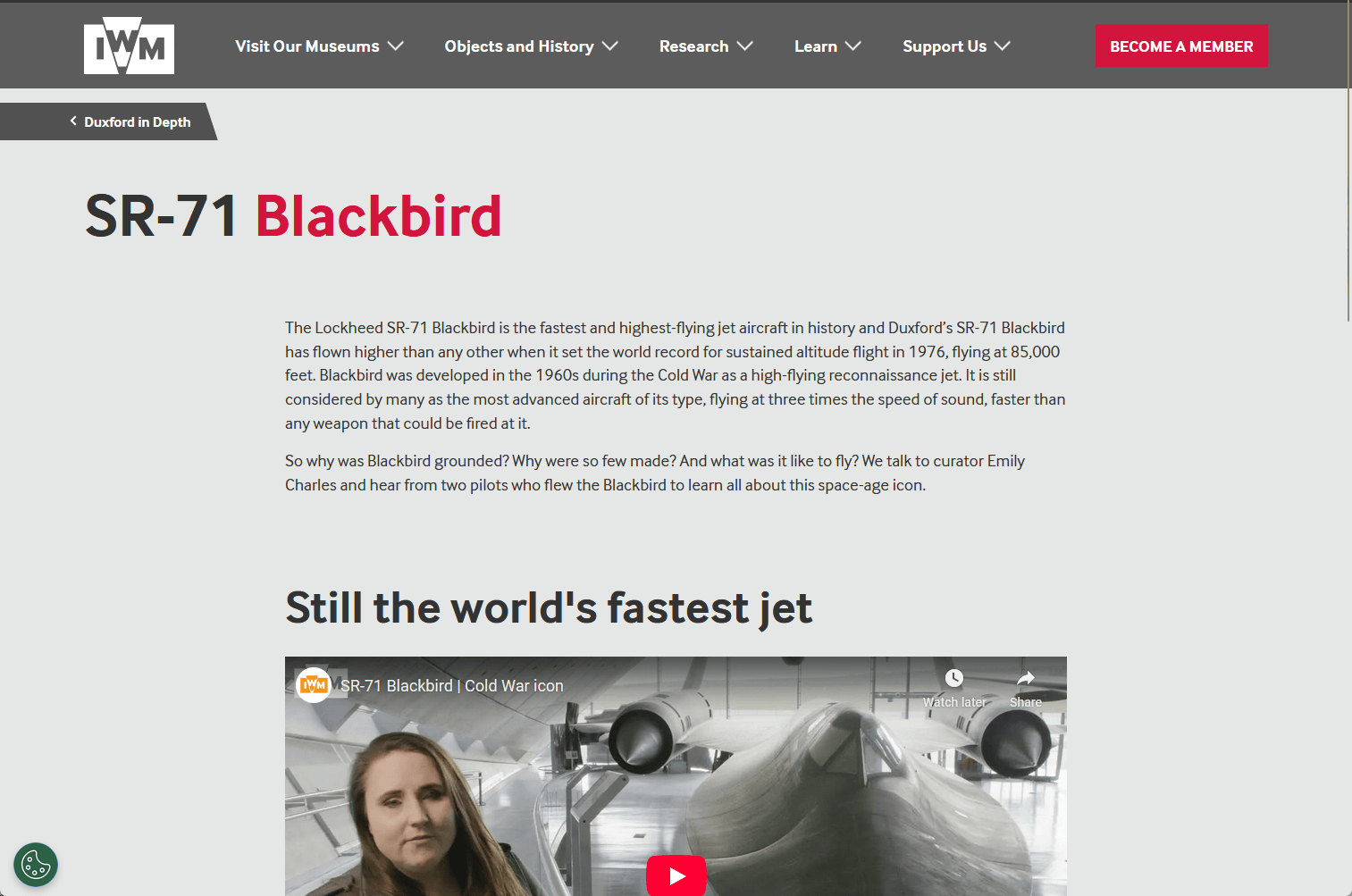 Artikel over de sr 71 blackbird straaljager